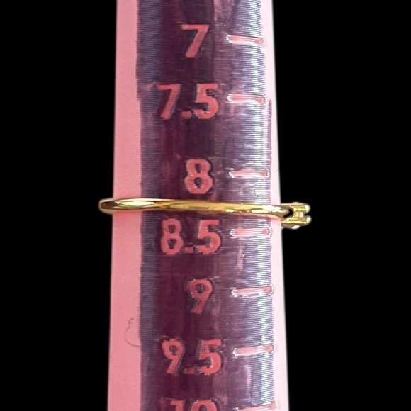 925 Sterling Gold Tone Moissanite Half Eternity Band Stacking Ring Sz 8.25 - Picture 7 of 7